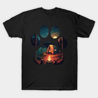 Dog Paw Camping - Summer Night Camp T-Shirt